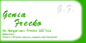 genia frecko business card